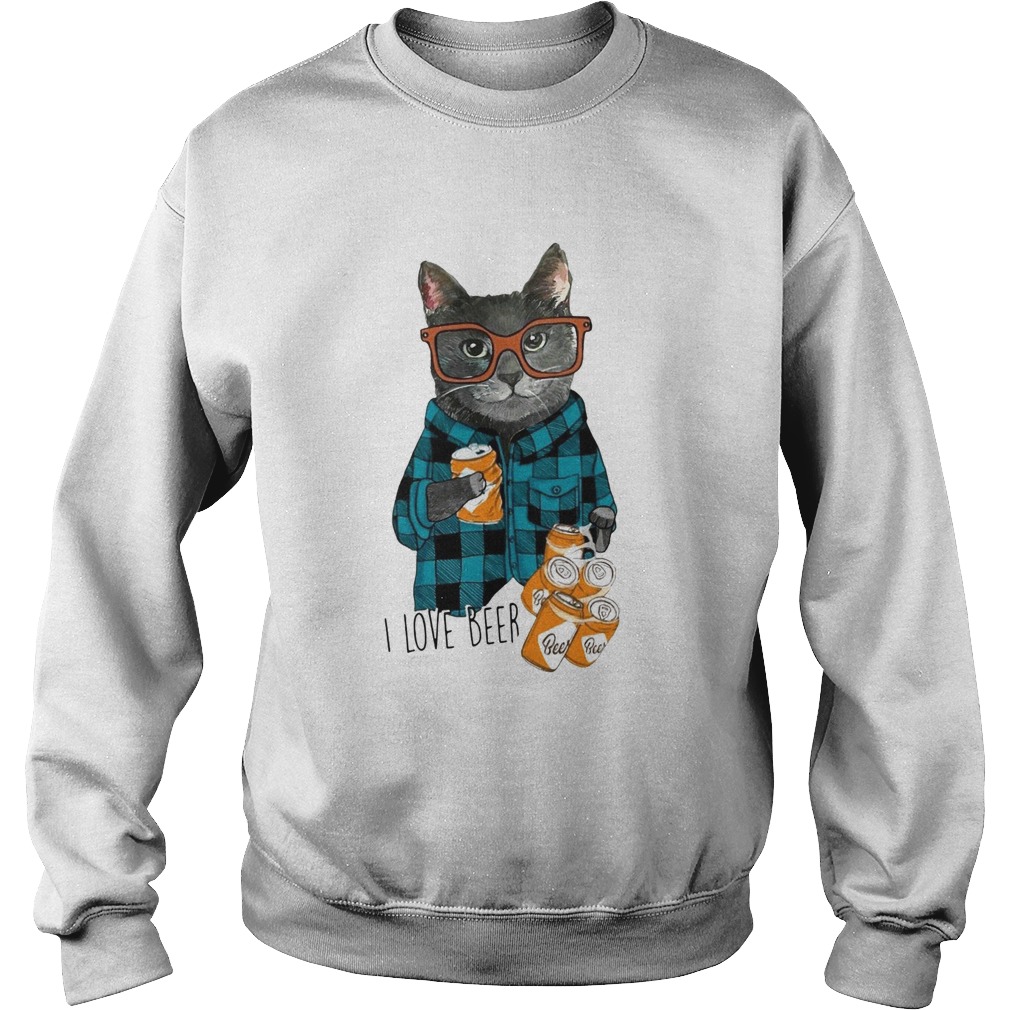 Cat I Love Beer Sweatshirt