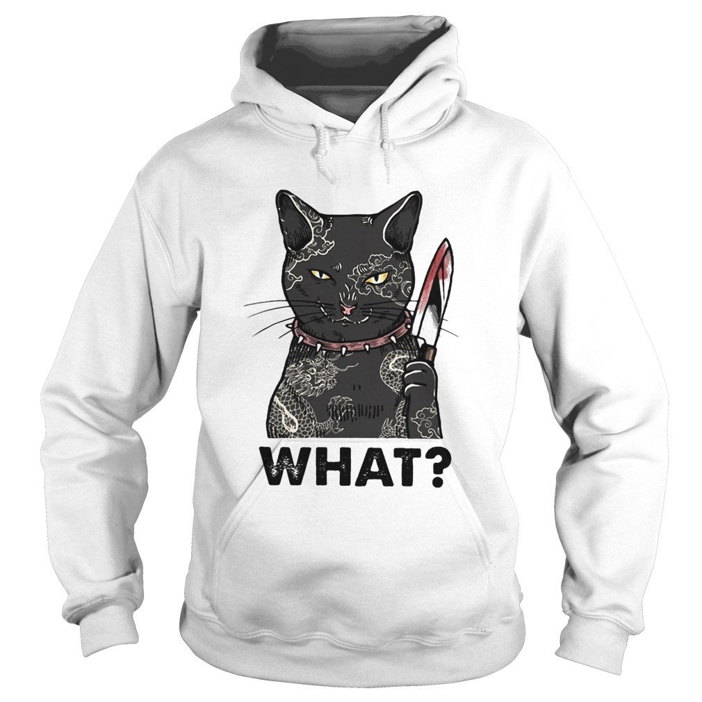 Cat black hold knife what Hoodie