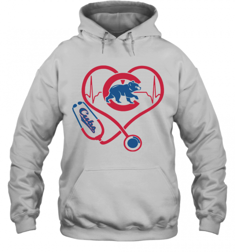 Chicago Cubs Baseball Stethoscope Heartbeat T-Shirt Unisex Hoodie