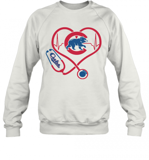 Chicago Cubs Baseball Stethoscope Heartbeat T-Shirt Unisex Sweatshirt