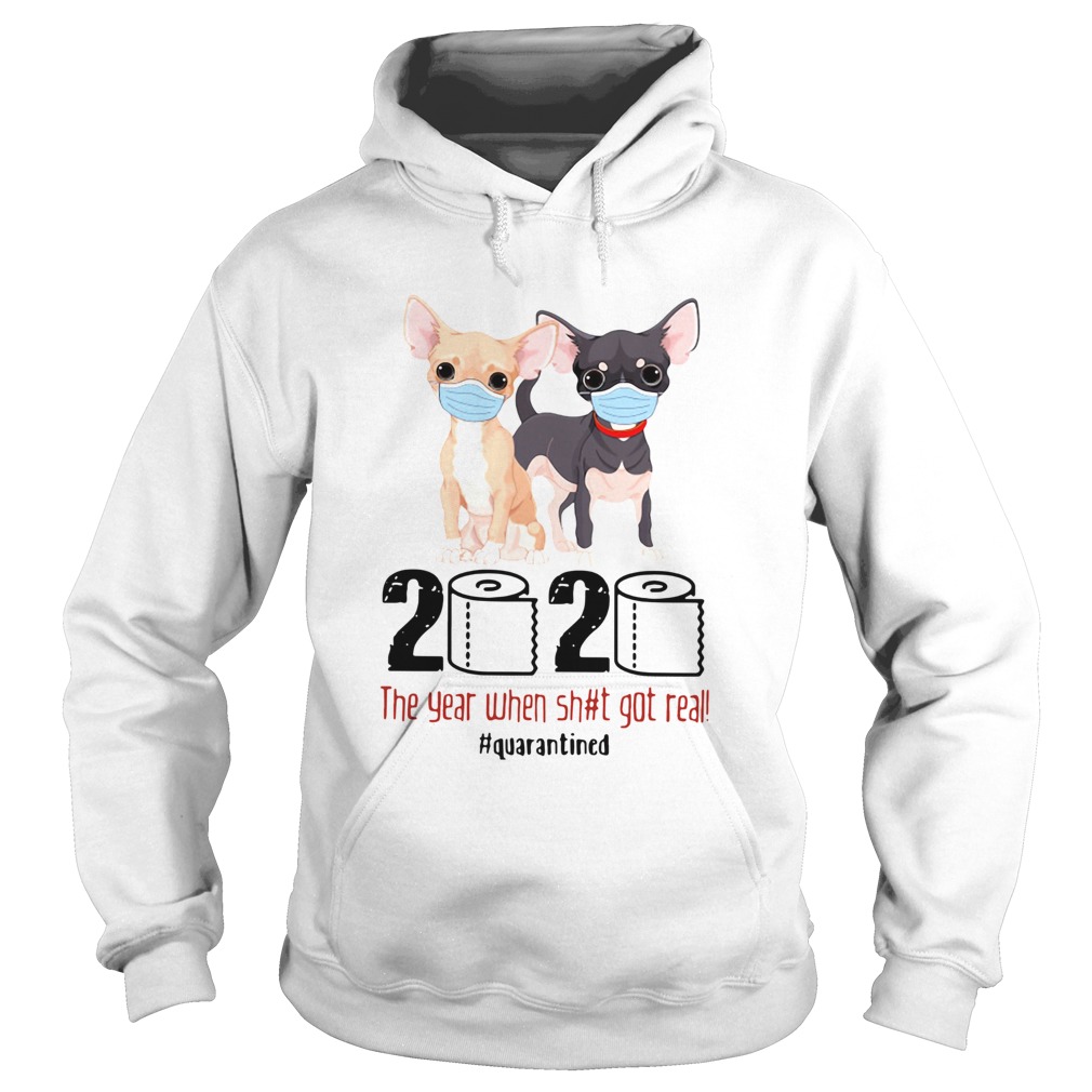 Chihuahua 2020 The Year When Shit Got Real Quarantined Hoodie