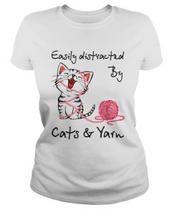 Easily Distracted By Cats And Yarn Crochet Cat  Classic Ladies