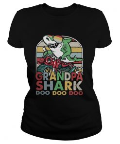 Grandfather Shark Doo Doo Doo Biker Premium  Classic Ladies