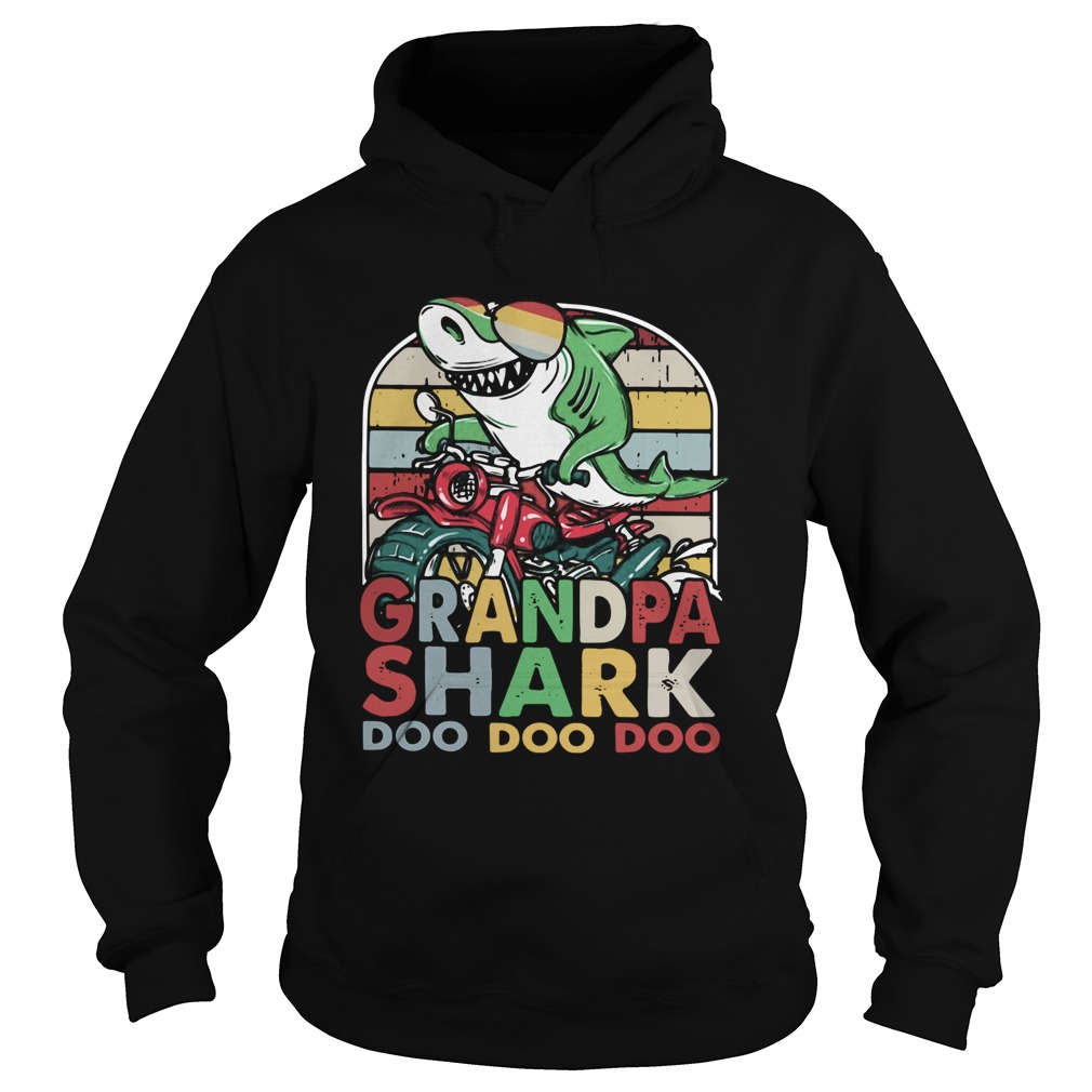 Grandfather Shark Doo Doo Doo Biker Premium Hoodie