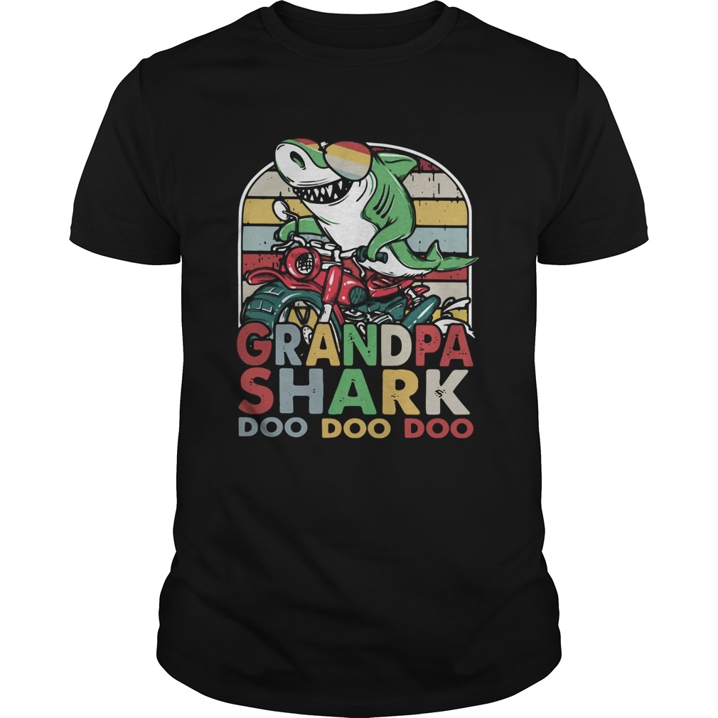 Grandfather Shark Doo Doo Doo Biker Premium shirt