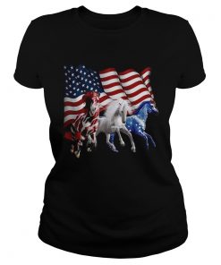 Horse American Flag  Classic Ladies