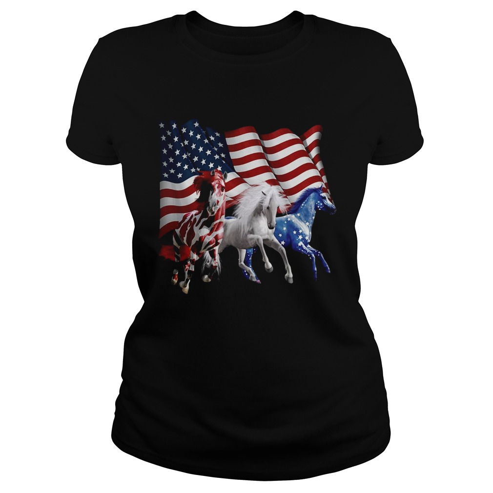 Horse American Flag Classic Ladies