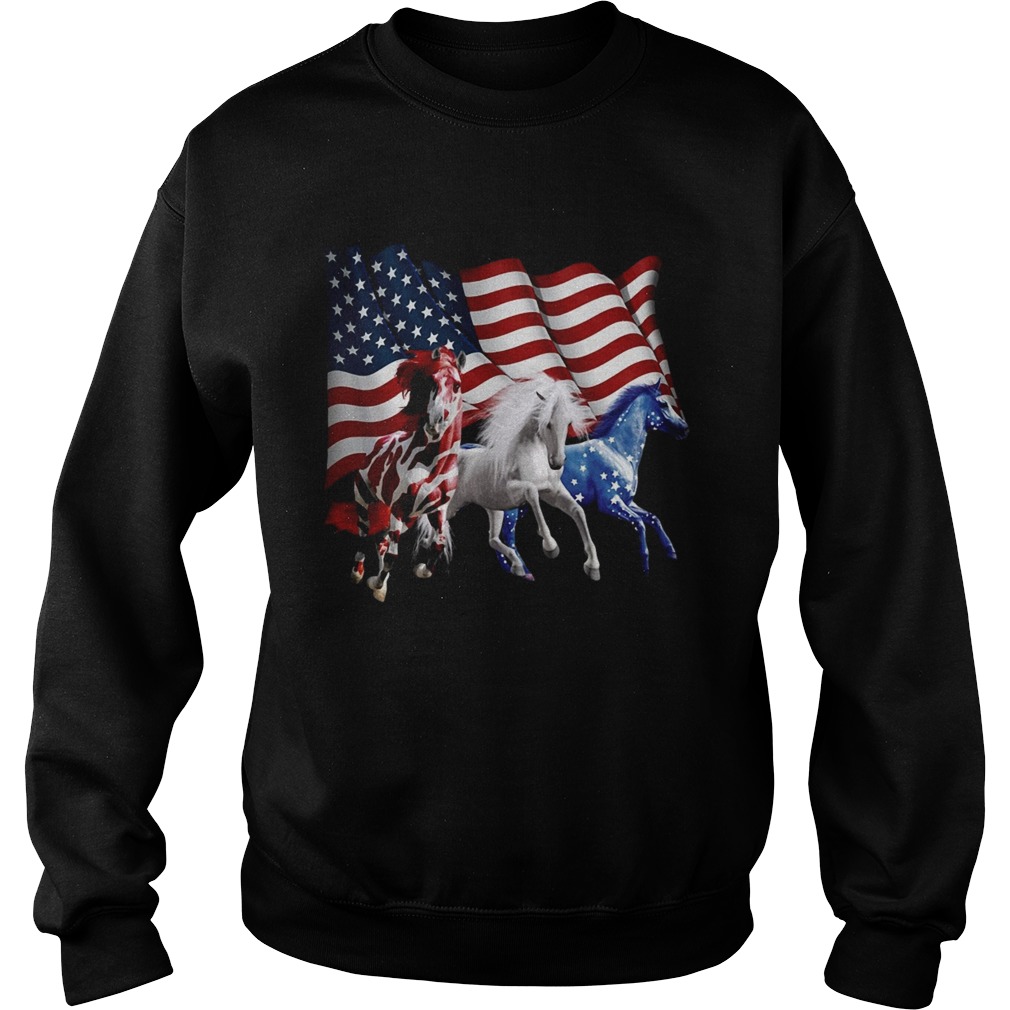 Horse American Flag Sweatshirt