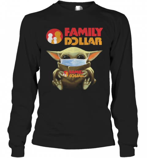 Mask Baby Yoda Hugging Family Dollar T-Shirt Long Sleeved T-shirt 