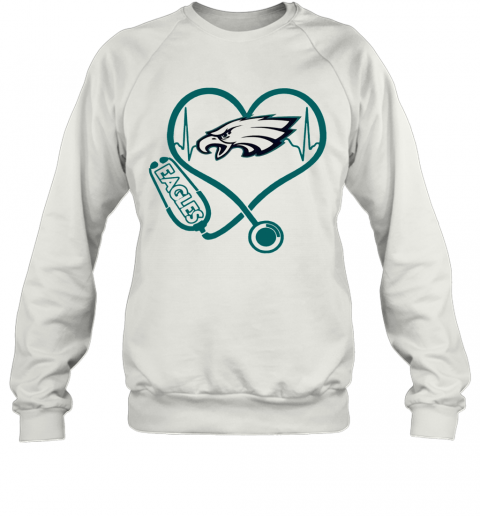 Nice Heartbeat Nurse Philadelphia Eagles Stethoscope T-Shirt Unisex Sweatshirt