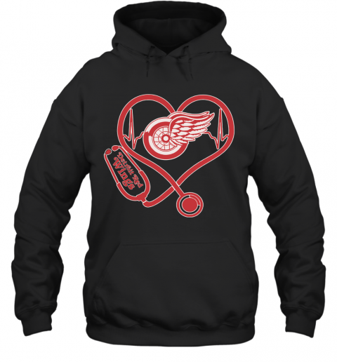 Nurse Heart Detroit Red Wings T-Shirt Unisex Hoodie