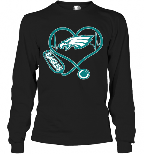 Nurse Heart Philadelphia Eagles T-Shirt Long Sleeved T-shirt 