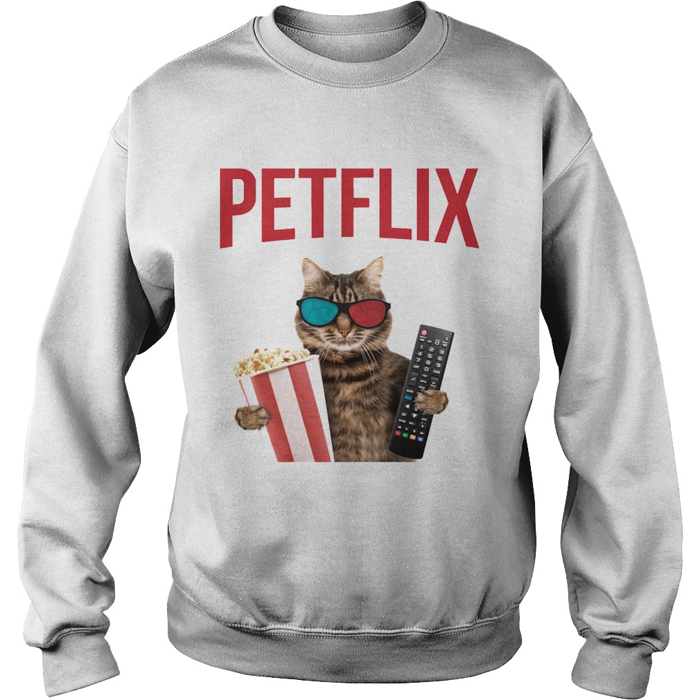 Petflix Cat popcorn and mode Sweatshirt