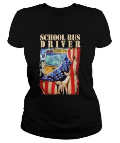 School Bus Driver American Flag  Classic Ladies