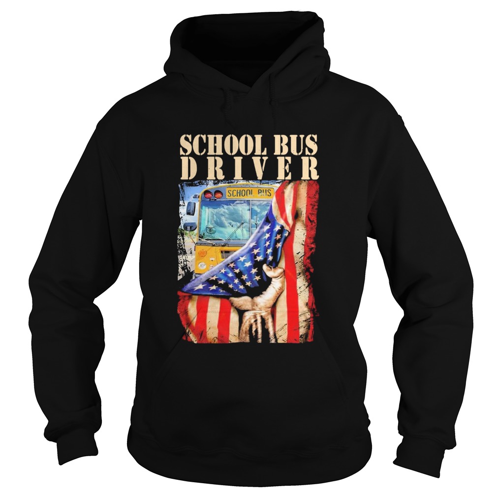 School Bus Driver American Flag  Hoodie