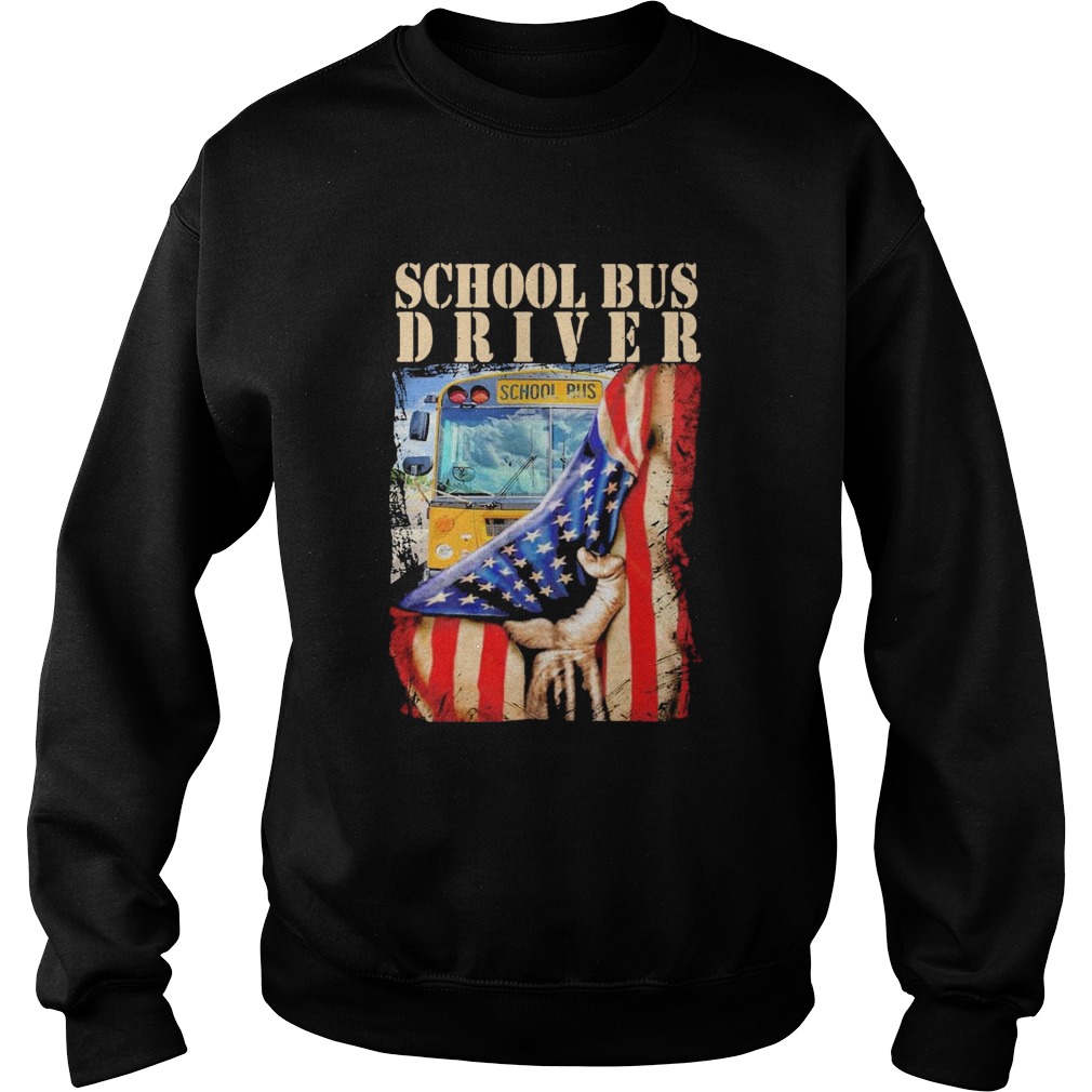 School Bus Driver American Flag  Sweatshirt