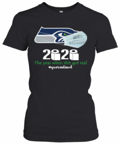 Seattle Seahawks Mask 2020 The Year When Shit Got Real Quarantined T-Shirt Classic Women's T-shirt