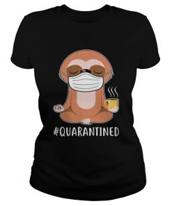 Sloth yoga and drinking coffee quarantined mask covid19  Classic Ladies