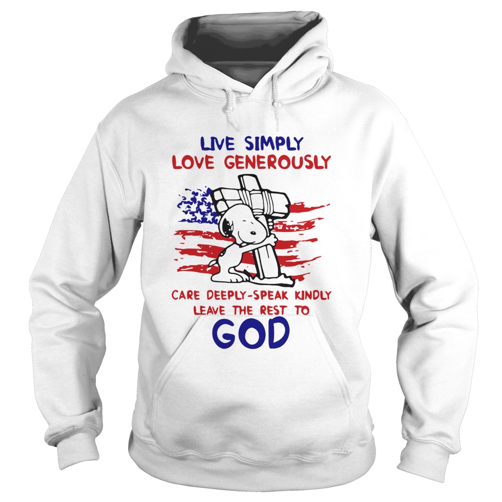 Snoopy Hug Cross Live Simply Love Generously Care Deeply Speak Kindly Hoodie