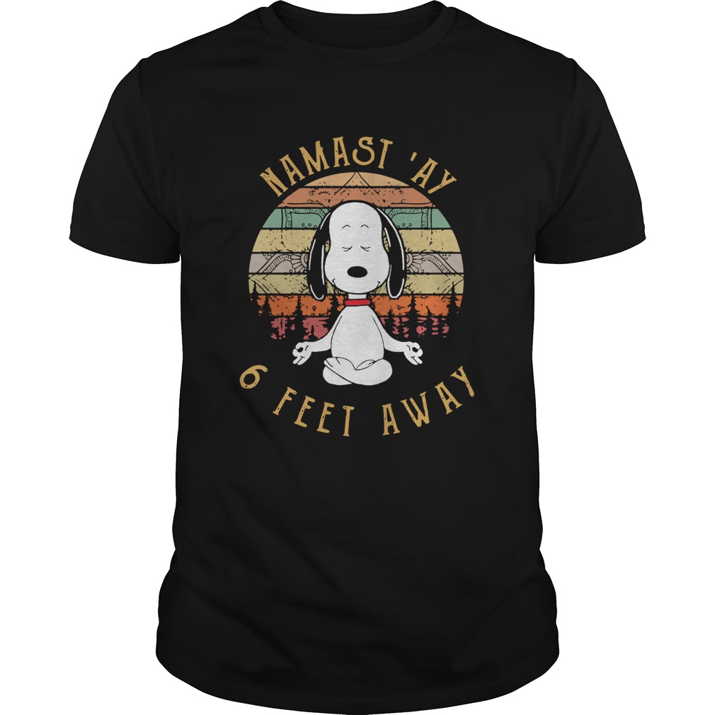 Snoopy Yoga Namastay 6 Feet Away Vintage shirt