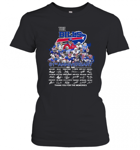 The Buffalo Bills 61Th Anniversary Thank You For The Memories Signature T-Shirt Classic Women's T-shirt