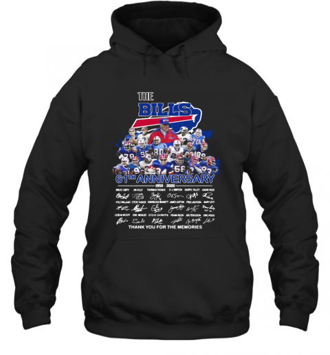 The Buffalo Bills 61Th Anniversary Thank You For The Memories Signature T-Shirt Unisex Hoodie