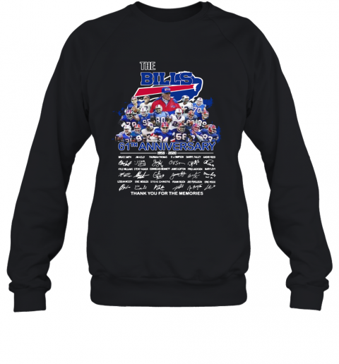 The Buffalo Bills 61Th Anniversary Thank You For The Memories Signature T-Shirt Unisex Sweatshirt