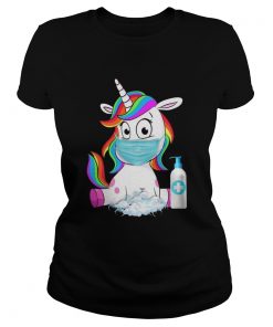 Unicorn In Quarantine Mask Washing Hands  Classic Ladies