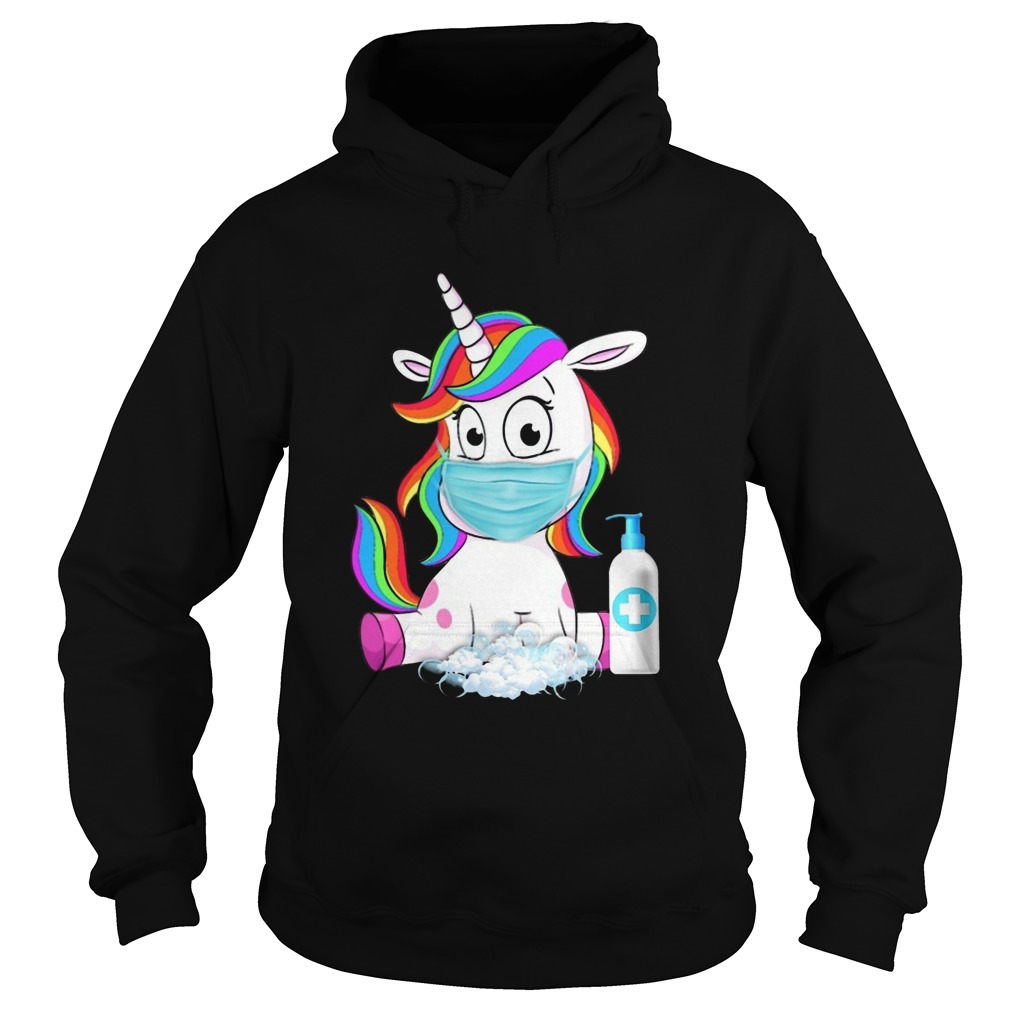 Unicorn In Quarantine Mask Washing Hands Hoodie