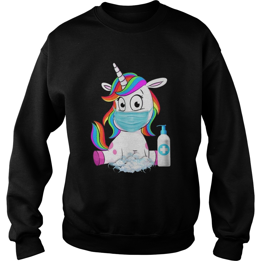 Unicorn In Quarantine Mask Washing Hands Sweatshirt