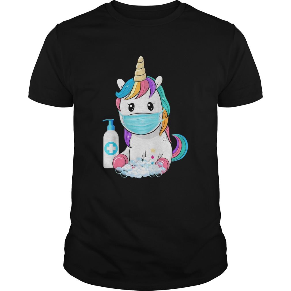 Unicorn mask hand wash shirt