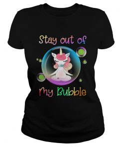 Unicorn yoga stay out my bubble coronavirus mask  Classic Ladies