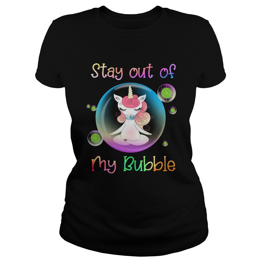 Unicorn yoga stay out my bubble coronavirus mask Classic Ladies