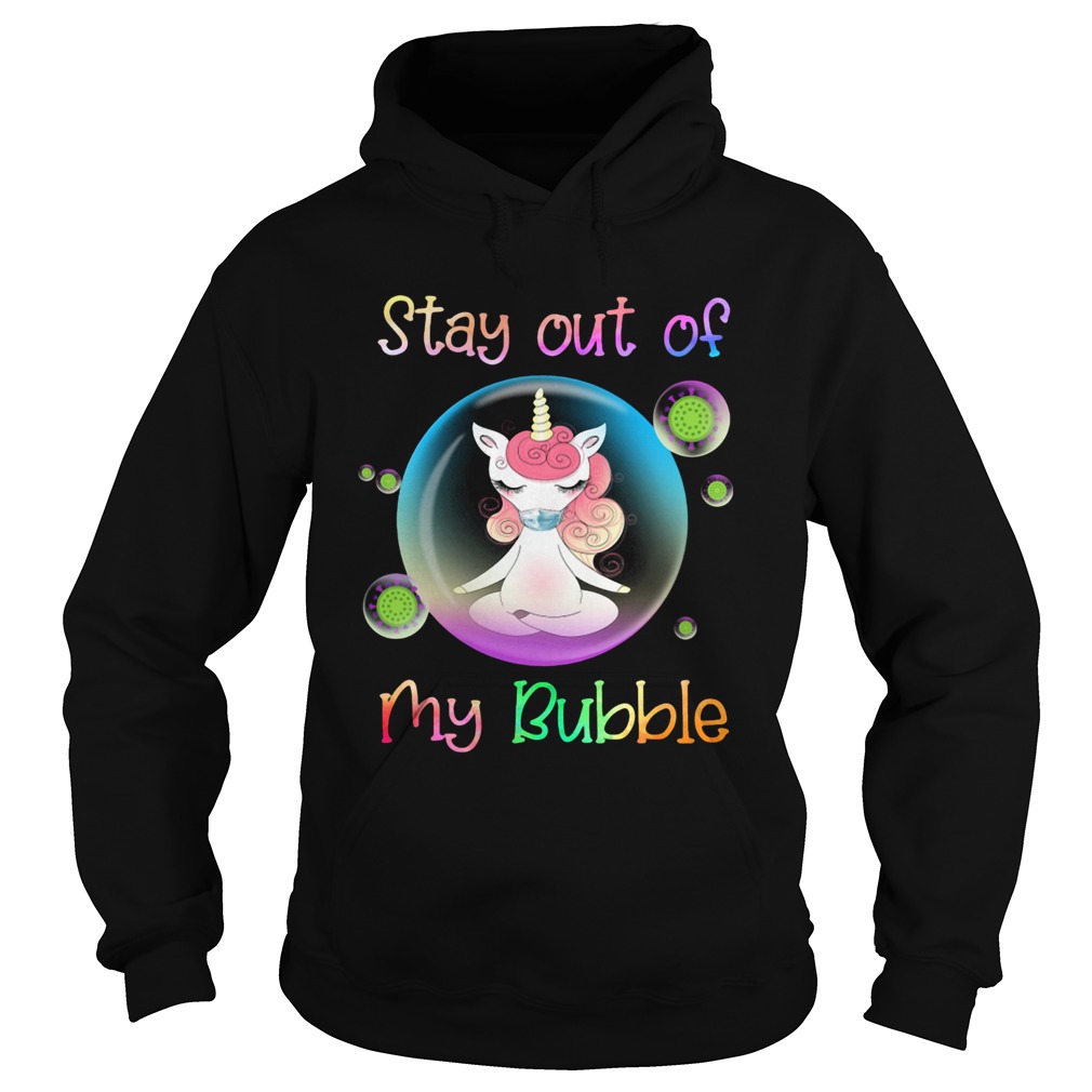 Unicorn yoga stay out my bubble coronavirus mask Hoodie