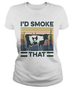 Vintage Cannabis Chicken Pig Cow Id Smoke That  Classic Ladies