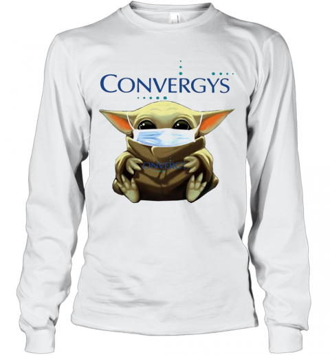 Baby Yoda Face Mask Hug Convergys T-Shirt Long Sleeved T-shirt 