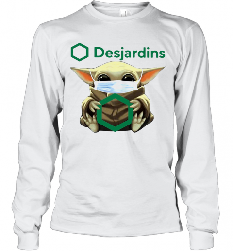 Baby Yoda Face Mask Hug Desjardins T-Shirt Long Sleeved T-shirt 