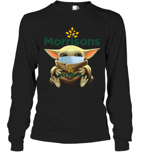 Baby Yoda Face Mask Hug Morrisons T-Shirt Long Sleeved T-shirt 