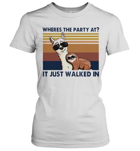 Camels And Sloths Where's The Party At It Just Walked In Vintage T-Shirt Classic Women's T-shirt