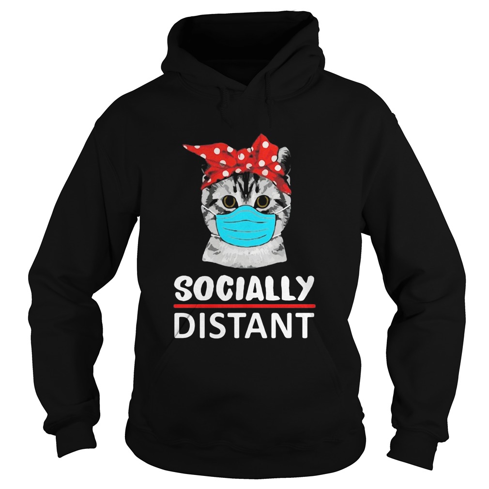 Cat mask social distant Hoodie