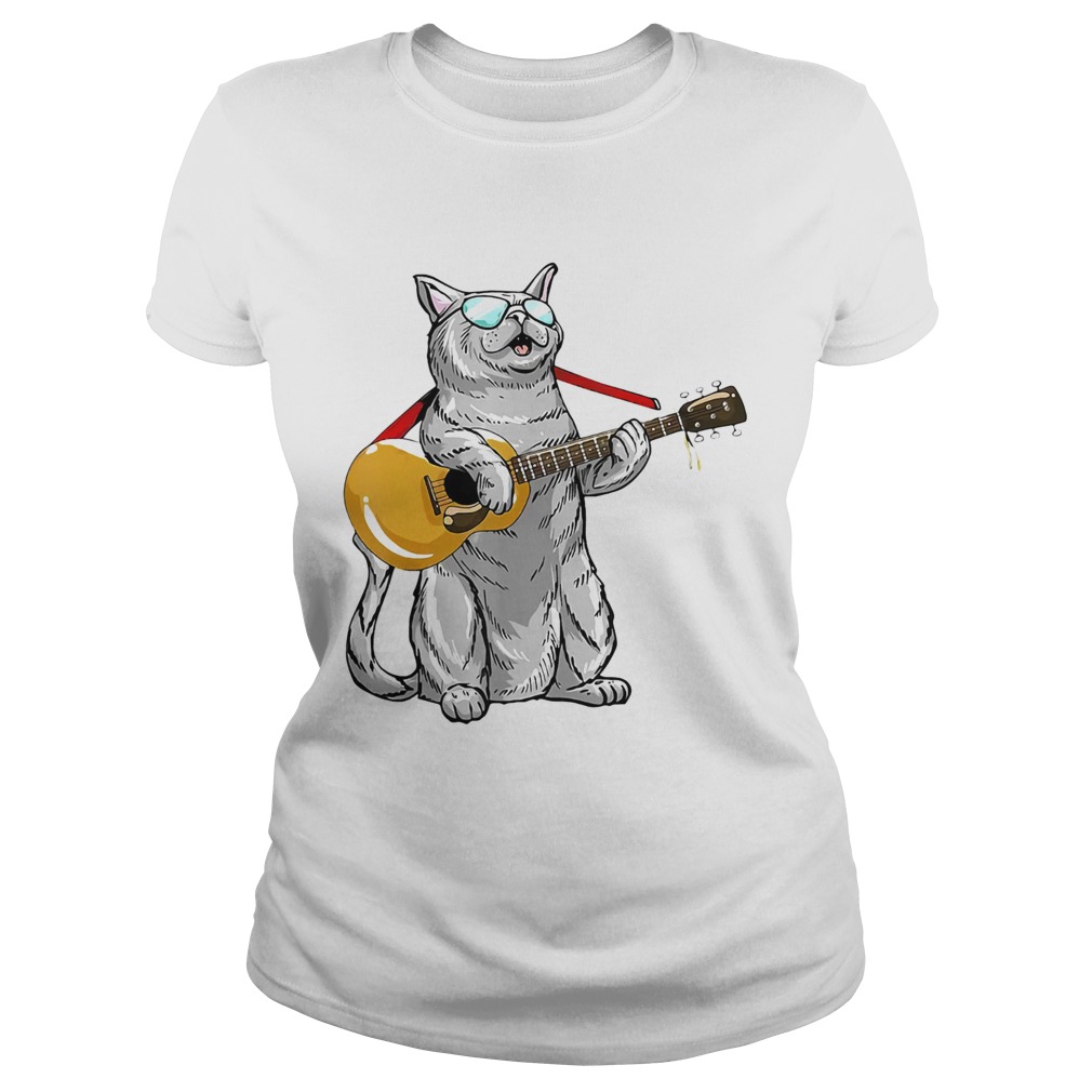 Cat play the guitar Classic Ladies