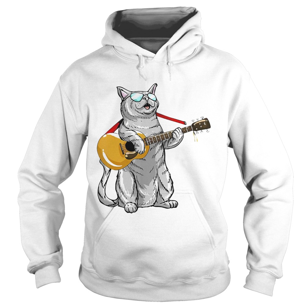 Cat play the guitar Hoodie