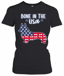 Corgi Bone In The USA American Flag Veteran Independence Day T-Shirt Classic Women's T-shirt