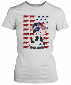 Cow Flag American In 5 Independence Day T-Shirt Classic Women's T-shirt