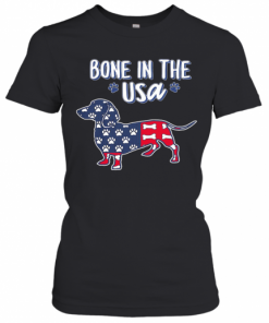 Dachshund Bone In The USA American Flag Veteran Independence Day Paw T-Shirt Classic Women's T-shirt