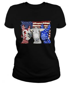 Donkey 2 flag US American flag Independence Day veteran  Classic Ladies