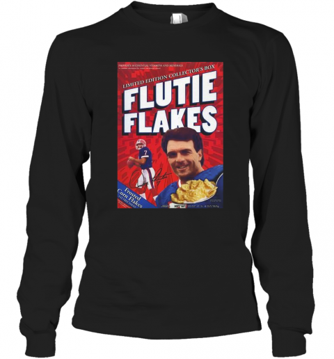 Doug Flutie NFL Quarterback Retro Flutie Flakes Cereal Box T-Shirt Long Sleeved T-shirt 