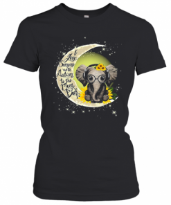 Elephant I Love Someone With Autism To The Moon Back T-Shirt Classic Women's T-shirt