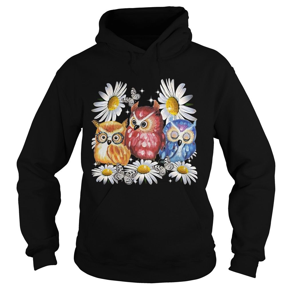 Flowers daisy butterflys owls Hoodie