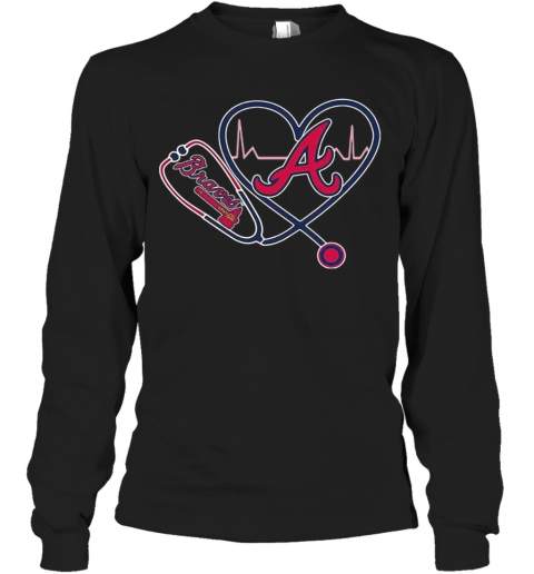 Heartbeat Nurse Love Atlanta Braves T-Shirt Long Sleeved T-shirt 